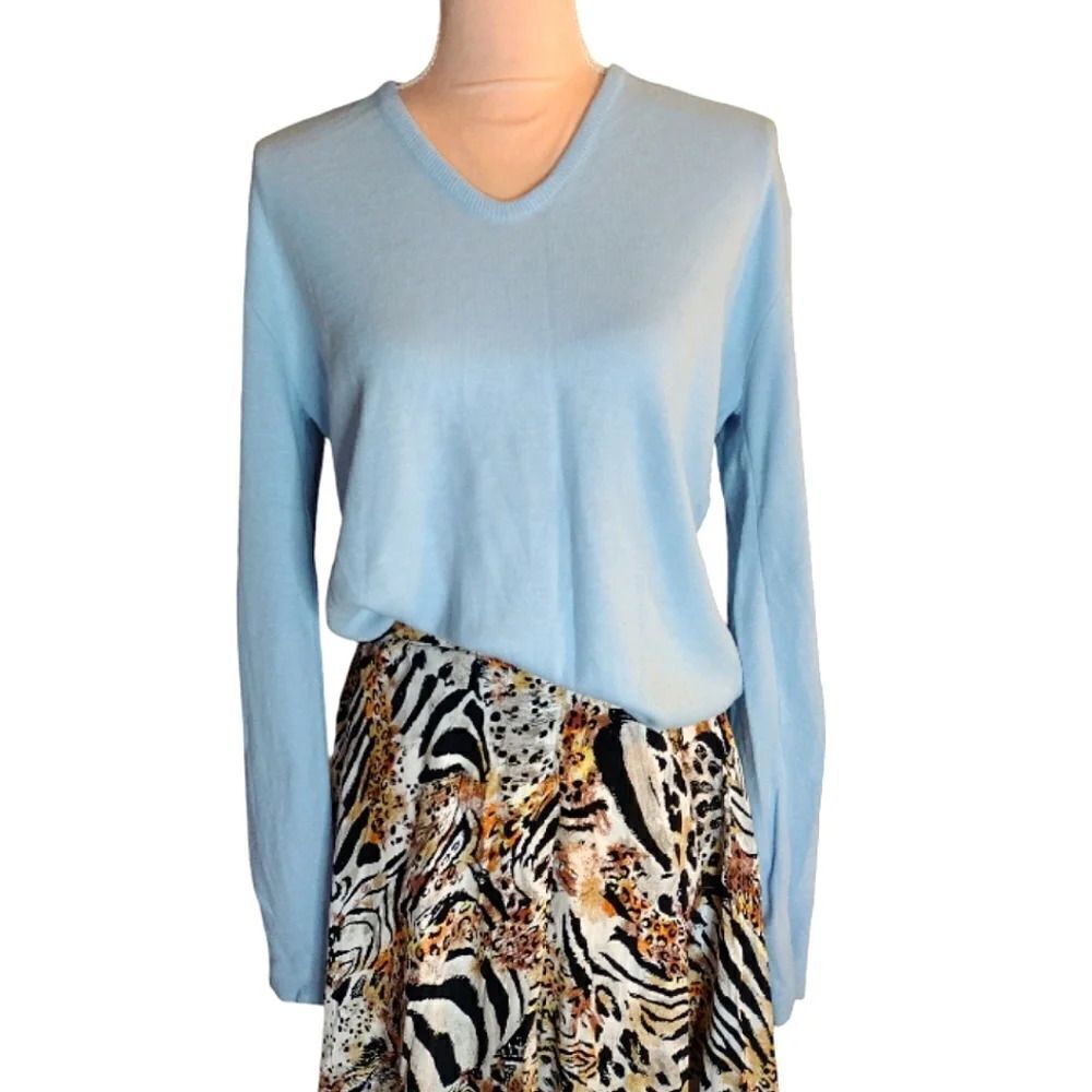 Baldwin Sportswear VTG 60s Baby‎ Blue Dupont Orlon Sweater  *Fits like Medium